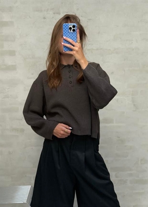Jisse polo knit Cold Brown Melange Boii Studios